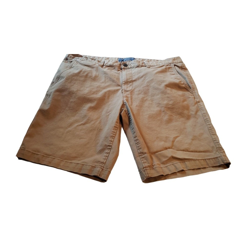 Angelo Litrico Khaki Shorts Flat‎ Front Mens Size 38 Brown Cotton Blend Chino